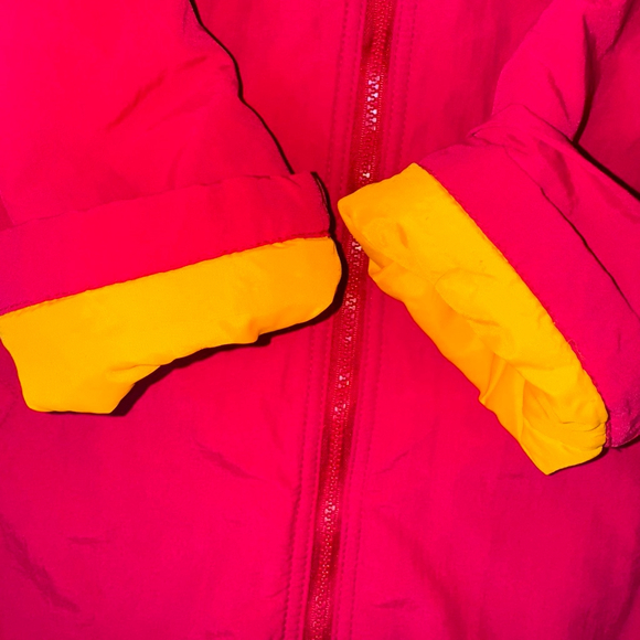 Men's Lands' End Squall Jacket Fleece XL 46-48 Red Blue Nylon USA Vintage - Picture 7 of 9